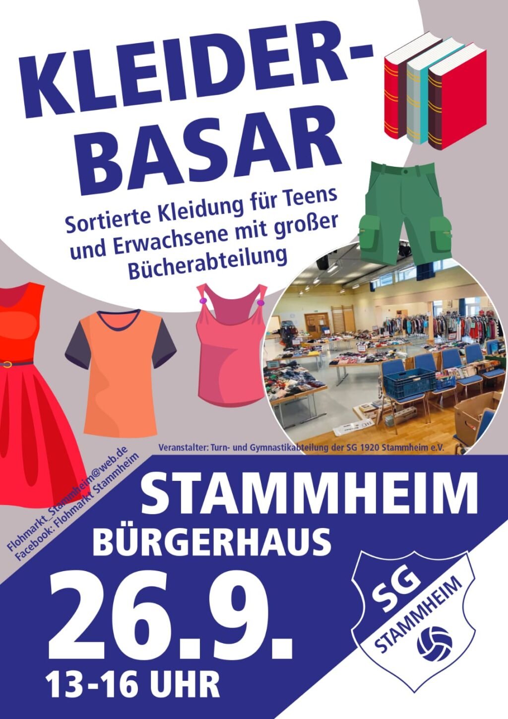 Plakat zum Kleiderbasar am 26. September 2026 im Bürgerhaus Stammheim
